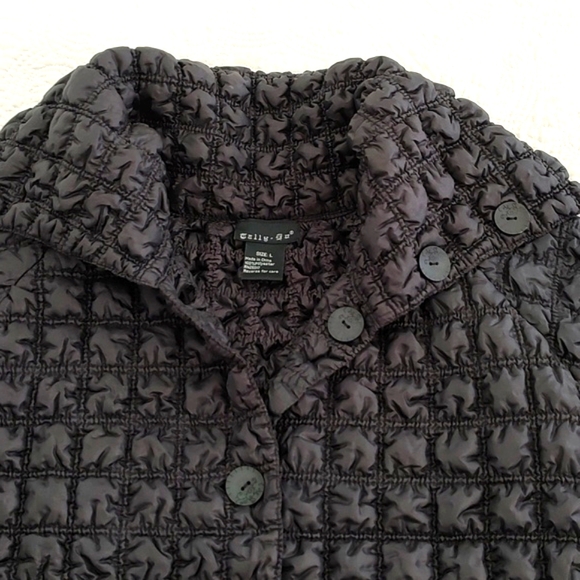 Tally Ho Reversible Mid Length Button Front Quilted Bubble Coat/Size L - Picture 3 of 9